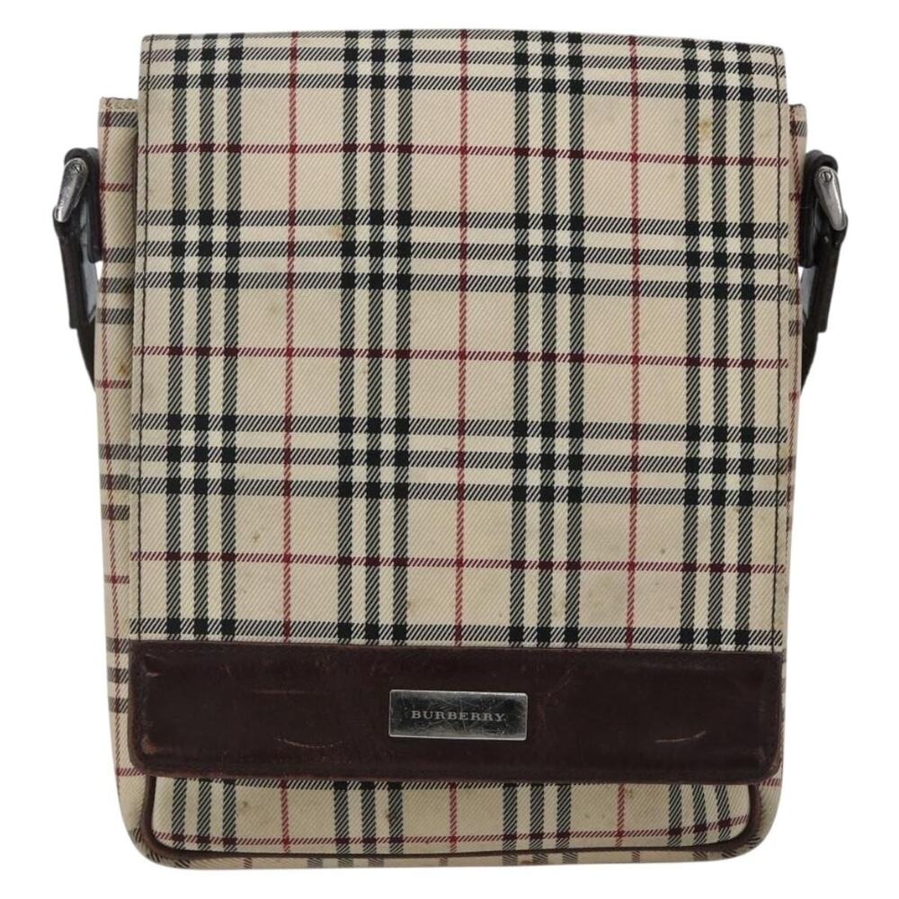 Burberry Nova Check Canvas Shoulder Bag Beige